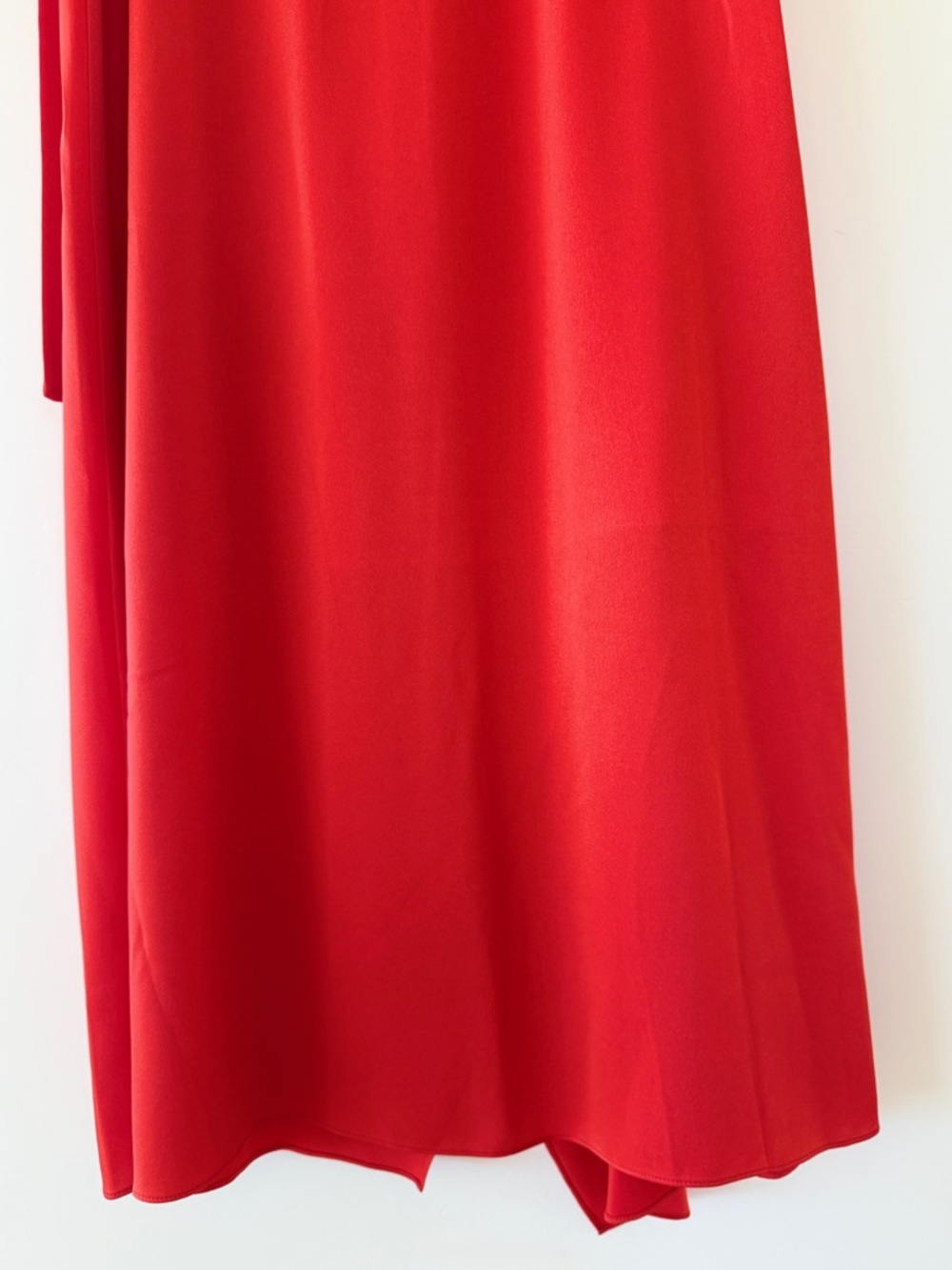 NWT BCBGMAXAZRIA High-Low Ruffle Wrap Midi Skirt Bright Poppy Red Womens M - Picture 7 of 12